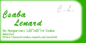 csaba lenard business card